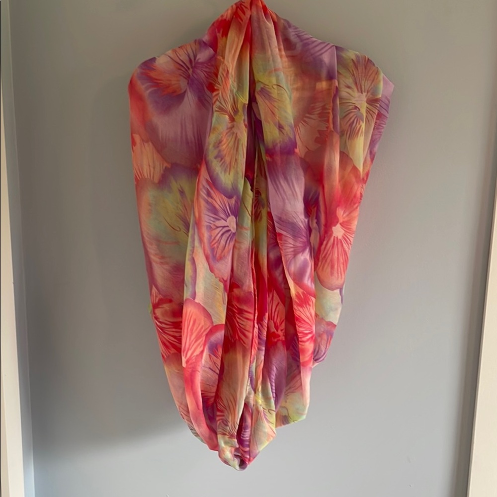 Colorful Vibrant Floral Infinity Scarf